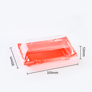 Lesui Disposable Pet Plastic Sushi Tray <strong>Container</strong> Japanese Sushi Takeaway Packaging Box With Lid - Product Image 4