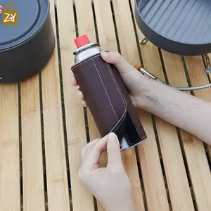 Outdoor Gás Canister Cover Durable Camping Gás Tank Cover Hot Sale Cylinder Leather Cover para atividades ao ar livre