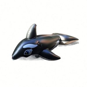 Cama Flotante Inflable para Niños con Diseño de Ballena Negra y Anillo de Natación con Diseño de Tiburón Grande, Modelo f - Product Image 1
