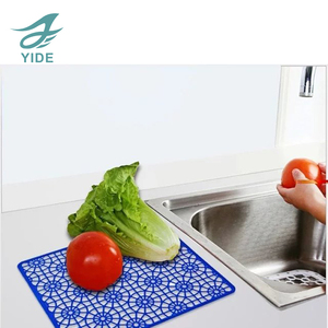 YIDE Kitchen <b>Sink</b> Dish Drying <b>Mat</b> Adjustable <b>Protector</b> Quick Draining Pad Dish Drying <b>Mat</b> with Edges Silicone <b>Sink</b> <b>Mat</b> - Product Image 1