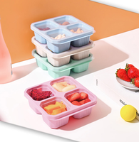 Syh665 Conteneurs à déjeuner réutilisables Couvercles transparents Logo personnalisable Préparation de repas Snack Mallette de rangement en plastique PET Stockage des aliments