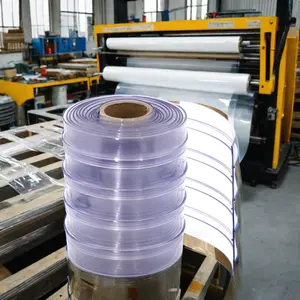 Moulded Clear PVC Strip Curtain Ribbed Polar Rollos Custom Cutting Processing Service Available