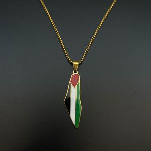 Collier tendance anti-ternissement en or 18 carats, véritable acier inoxydable, bijoux fins, collier Palestine pour femmes et hommes - Product Image 3