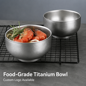 Food Grade Titanium Bowl Round Minimalist Design Solid Color Metal Uncoated Dinnerware for Dining Custom Logo Available - Product Image 1