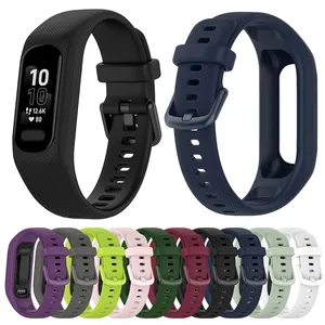 Untuk Garmin Smart 5 Tali Gelang Silikon untuk Garmin Vivosmart 5 Aktivitas Kebugaran Jam Tangan Pintar Smart5 Penggantian Band