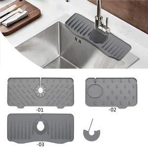 Wastafel Pengeringan Pad Di Belakang Keran, Karet Drip Protector Splash Dish Pengeringan untuk Dapur & Kamar Mandi Meja Melindungi