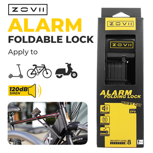 Alarme intelligente 120 dB, longueur 1100 mm, acier trempé, <span class=keywords><strong>antivol</strong></span> pliable pour vélo avec batterie au lithium CR2, portable, étanche IP67 - Product Image 1