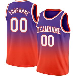 Custom Gradient Basketball Jersey Sleeveless Tank <b>Top</b> Men Youth Boys Personalized Team Uniform Moisture Wicking Sport Apparel - Product Image 1