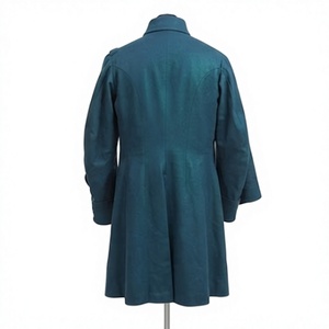 Manteau de style laine bleu paon avec cape amovible, veste à quatre boutons, uniforme OEM pour hommes - Product Image 4