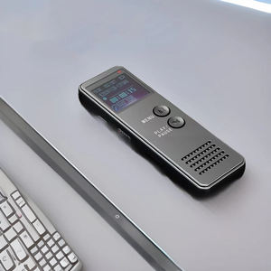 เครื่องบันทึกเสียงแบบพกพา สีดำ แบตเตอรี่ใช้งานได้นาน ชาร์จผ่าน USB รองรับการ์ด TF ขยายความจุได้ เหมาะสำหรับการบันทึกเสียงบรรยายทางธุรกิจ - Product Image 3