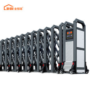 Barrières <span class=keywords><strong>accordéon</strong></span> rétractables JHR Main Gate Designs, en <span class=keywords><strong>métal</strong></span> aluminium, intelligentes, automatiques, pour parking, portail électrique rétractable, pliable - Product Image 1
