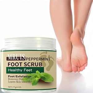 Gommage pour les pieds à la menthe poivrée biologique en gros, marque privée, 177 g - Soin exfoliant et lissant pour des pieds sains et doux - Product Image 1