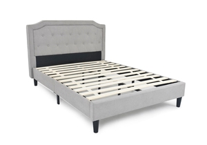 Letto Nisco Moderno con Struttura in Metallo e Rivestimento in Tessuto - Resistente e Confortevole per Hotel, Appartamenti e Camere da Letto, Disponibile in Misure Matrimoniale/Singola/Queen - Product Image 2