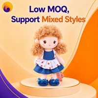 Poupée en peluche personnalisée pour filles aux cheveux bouclés, personnage de princesse, jouet OEM ODM, vente en gros en vrac, cadeau pour enfants, fabricant de poupées en peluche