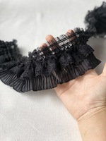 RYL Promotion Exceptionnelle : Tissu en Dentelle Française 3D Faite Main, Plissée, Volantée, pour Bordures et Accessoires de Robe
