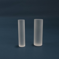 Abat-jour cylindrique en verre optique sablé et dépoli, usiné avec précision, petit couvercle de lampe en verre percé, taille personnalisée