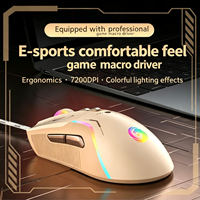 Ratón para Juegos Recargable con Cable, 7 Botones, Retroiluminación RGB, USB, Macro Programable, para PC, Portátil y Escritorio