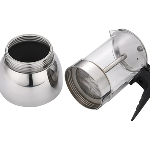 Olla de café espresso de <span class=keywords><strong>acero</strong></span> <span class=keywords><strong>inoxidable</strong></span> moderna, componentes de vidrio, resistente a altas temperaturas, multifuncional, portátil, para uso doméstico - Product Image 6