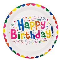 Ensemble de vaisselle de fête pour enfants moderne, de haute qualité, jetable, coloré, avec un design joyeux d'anniversaire, comprenant des articles numériques