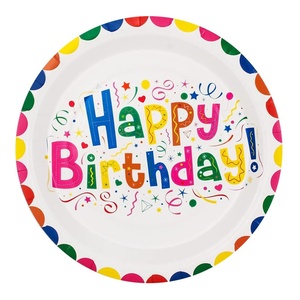 Modernes Hochwertiges Einweg-Partygeschirr-Set mit Buntem Happy-Birthday-Design für Kinderpartys, Inklusive Zahlen - Product Image 5