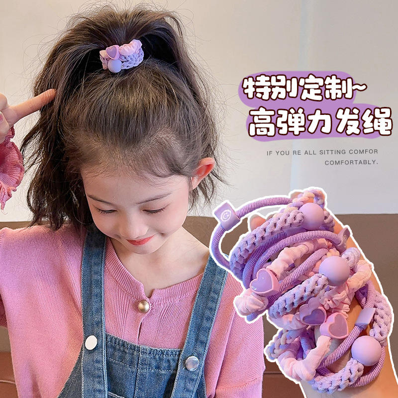 Children Cartoon Hair Ties Simple Colorful Rubber Bands High Quality ...