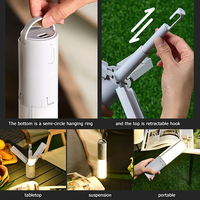 Lampe de camping portable pliable à LED, anneau lumineux, éclairage multi-angles, crochet dissimulé, suspension demi-cercle, en ABS