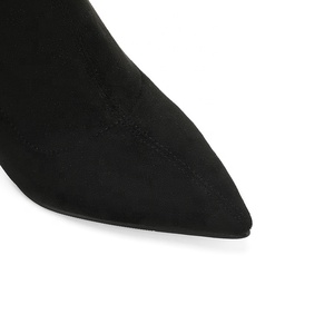 Moncheer Dames Stretch Suède Stiletto Overknee Ultra Slim Puntige Teen Dijhoge Laarzen Ritssluiting Hoogteverhogend - Product Image 5