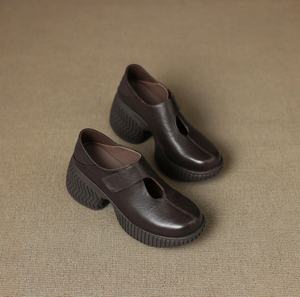 Botas de cuña de invierno para mujer, de cuero vacuno con patrón sólido, impermeables, hasta la rodilla, con cremallera, por encima de la rodilla, punta puntiaguda, tacón de cuña, nuevas - Product Image 2