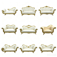 Chaises de Trône Roi et Reine à Dossier Haut, Luxe Royal Blanc et Or, Pour Mariage et Événements (Marié et Mariée)