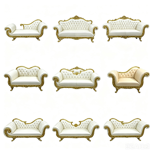 Sedie Trono Reali di Lusso Bianche e Oro con Schienale Alto per Sposi, Ideali per Matrimoni ed Eventi Speciali - Product Image 6