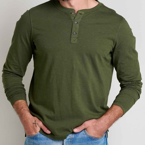 Long Sleeve <strong>Henley</strong> Shirt for Men Bamboo Cotton <strong>Tshirts</strong> Organic Jersey Men's T-shirts Eco Friendly <strong>Henley</strong> <strong>Tshirt</strong> for Men - Product Image 3