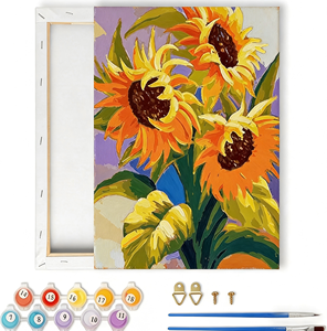 Pintura al Óleo de Girasoles por Números para Adultos, Kit de Arte Decorativo, Lienzo Impreso con Números, Decoración de Pared para el Hogar, Regalo - Product Image 2