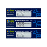 Etiqueta RFID para Parabrisas de Alta Adhesión XGSun, Chip Alien H9, Almacenamiento de Datos por 10 Años, Resistente a Químicos, Rastreo de Flotas, Control de Acceso