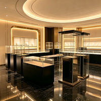 Vitrine de luxe en marbre pour bijoux, éclairée par LED, présentoir en verre et marbre de luxe