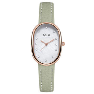 นาฬิกาแม่ของไข่มุกนาฬิกาข้อมือควอตซ์รูปไข่กันน้ำมีลวดลายลิ้นจี่สำหรับผู้หญิง - Product Image 3