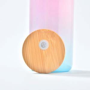 NUEVO Vaso de Vidrio Holográfico Degradado de 16oz con Brillo, de Borosilicato de Alta Calidad, para Sublimación, con Tapas y Pajitas - Product Image 6