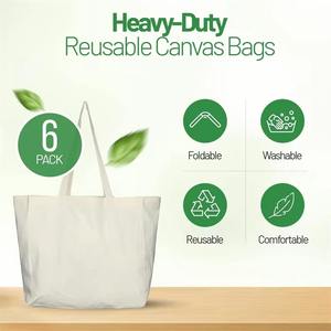 Bolsa de mano de cáñamo de algodón reciclado de tamaño mediano, Asa tejida impermeable orgánica, logotipo personalizado, letras impresas a la moda PE - Product Image 3