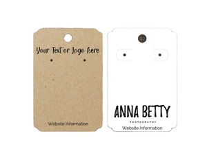 Cartes de présentation pour boucles d'oreilles et clous d'oreilles en kraft vierge, personnalisables, écologiques, anti-contrefaçon, vente en gros - Product Image 1