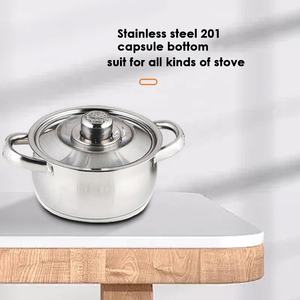 ชุดเครื่องครัวสแตนเลส3ชิ้นฝาหม้อเหล็กก้นแคปซูลแอฟริกาเอเชียตะวันออกเฉียงใต้ตะวันออกยุโรปสไตล์โลหะ - Product Image 3