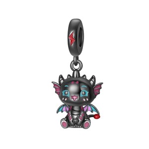 Petit <span class=keywords><strong>Dragon</strong></span> noir papillon éternel Cube magique bijoux à bricoler soi-même Bracelet accessoires 925 argent plaqué pendentifs fins breloques cadeau - Product Image 5