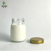 230ml Ronde Glazen Voorraadpot, Glazen Vaas met Draadmondstuk voor Gefermenteerde Voedingsmiddelen, Fruitjam en Granola