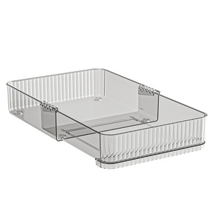 Acrylic Drawer Organizer Storage <b>Box</b> Rectangular No Lid Kitchen Tableware Organizer Standing Type Solid Color - Product Image 5