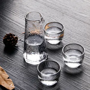 Vendas diretas da moda, novo estilo japonês, jarro de água, pote de vidro com três copos