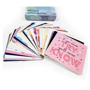 Wholesale Bulk Printing Everyday Self Love Inspiring Message Word Cards Custom Deck Affirmation Inspirational Cards