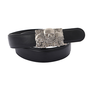 Men Business Automatic Ratchet Leather Belt Formal Office Wear Adjustable Alloy <b>Buckle</b> Black PU Waist <b>Strap</b> For Suit - Product Image 2