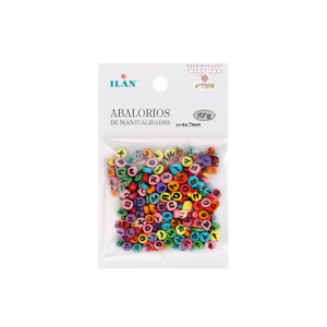 Perline per Artigianato Ilan 4x7mm Multicolore con Lettere 17g - Product Image 1