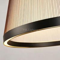 Lampe suspendue cylindrique en fer forgé tressé pour salle à manger, hall d'hôtel, villa, décoration intérieure