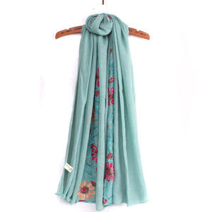 Foulard uni en Viscose florale brodée, Foulard en coton imprimé Bandana indien, Foulard doux, casquette Hijab musulmane - Product Image 4