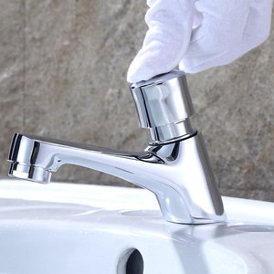Robinet à bouton-poussoir à eau froide avec temporisation, en cuivre, pour toilettes publiques et lavabos - Product Image 1