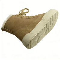 Bottes de neige imperméables en cuir de vache OEM/ODM en gros, chaudes pour l'automne/hiver, à lacets, semelle en caoutchouc antidérapante, logo et style personnalisés